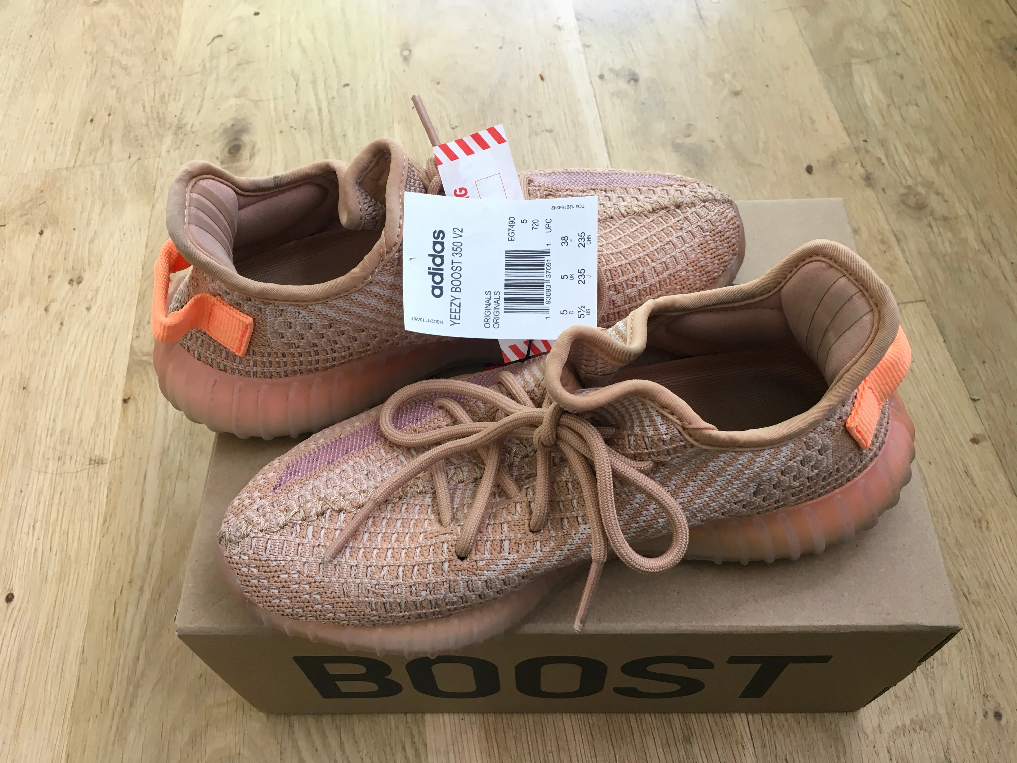 Adidas 2019 Yeezy Boost 350 V2 "Clay" Sneaker Trainers Size 38 UK 5 US 5.5 ladies
