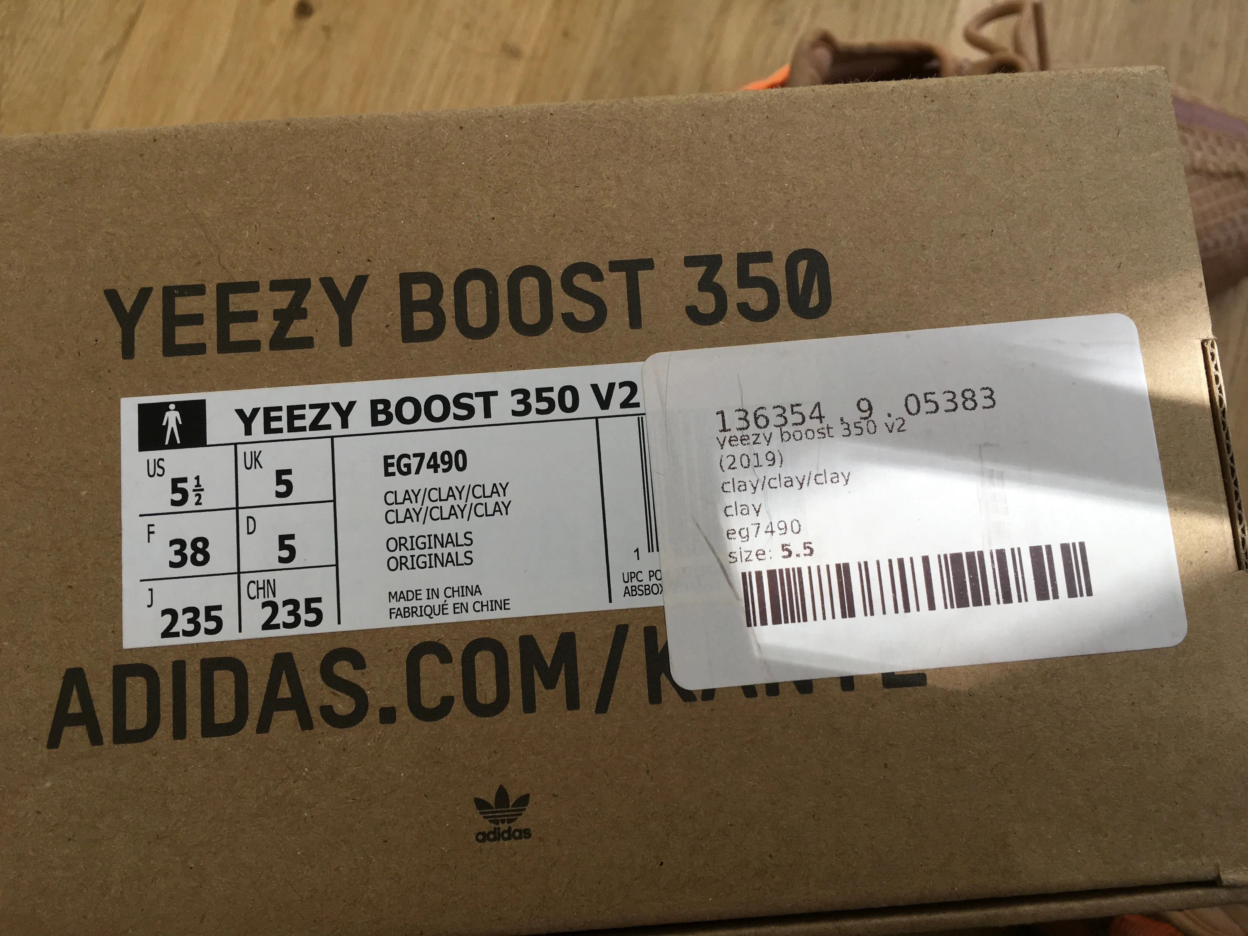 Adidas 2019 Yeezy Boost 350 V2 "Clay" Sneaker Trainers Size 38 UK 5 US 5.5 ladies