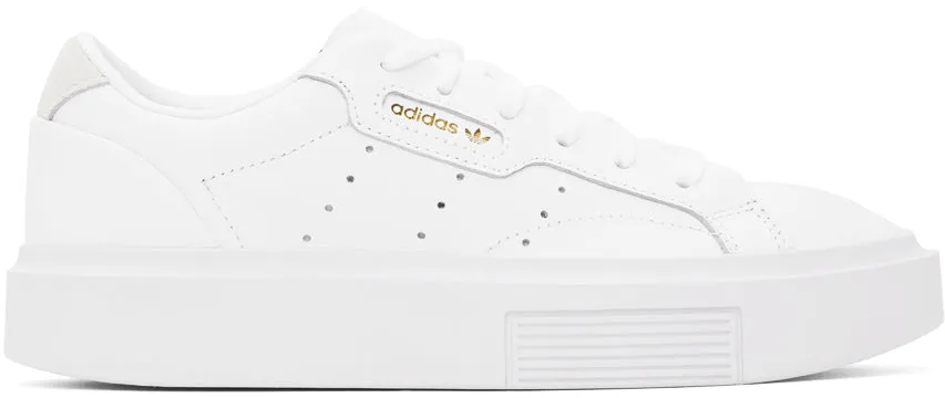 adidas Originals White Sleek Super Sneakers