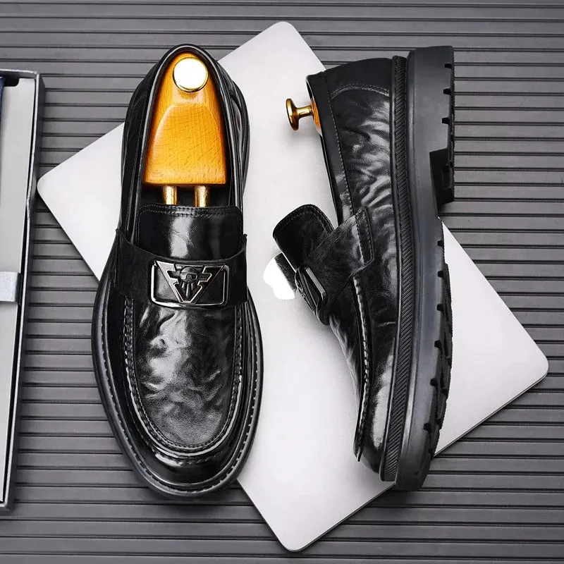 Aidase mens outfits Business Casual Horse Buckle Leather Shoes Man Spring Autumn New Designer Breathable Men's Top Layer Cowhide Men's Loafers Shoes