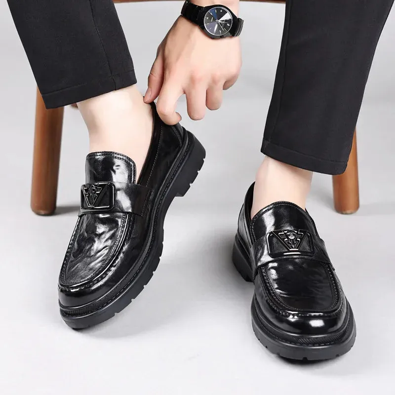Aidase mens outfits Business Casual Horse Buckle Leather Shoes Man Spring Autumn New Designer Breathable Men's Top Layer Cowhide Men's Loafers Shoes