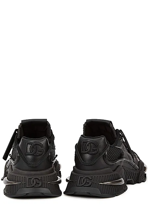 Airmaster Black Panelled Mesh Sneakers