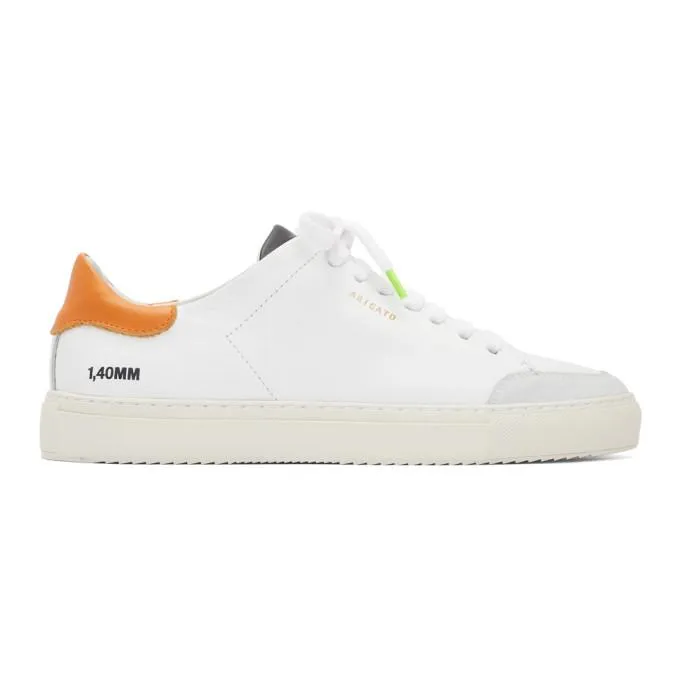 Axel Arigato White and Orange Clean 90 Triple Sneakers