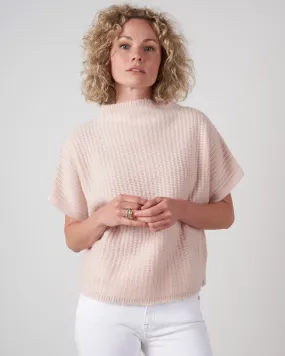 batwing pullover with stand collar - apricot