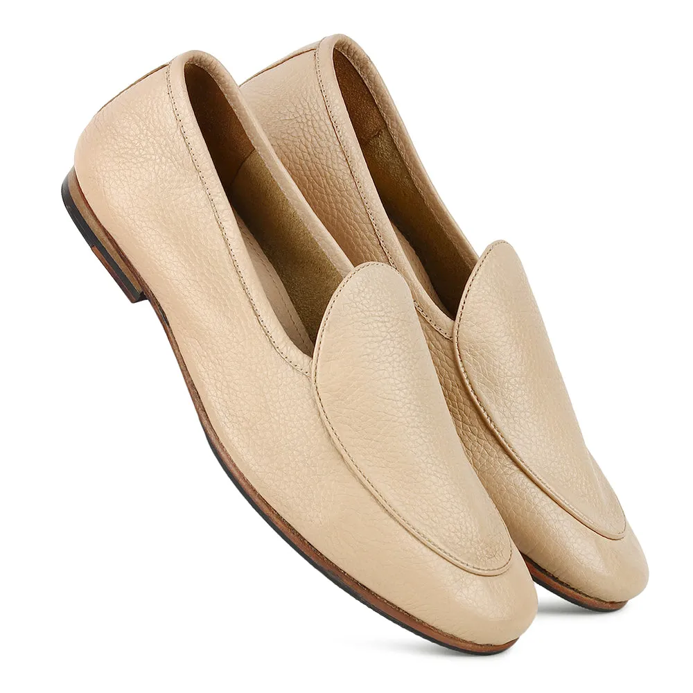 Beige Unlined Supersoft City Belgian Loafers