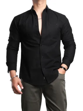 Black Oxford Button Down Shirt