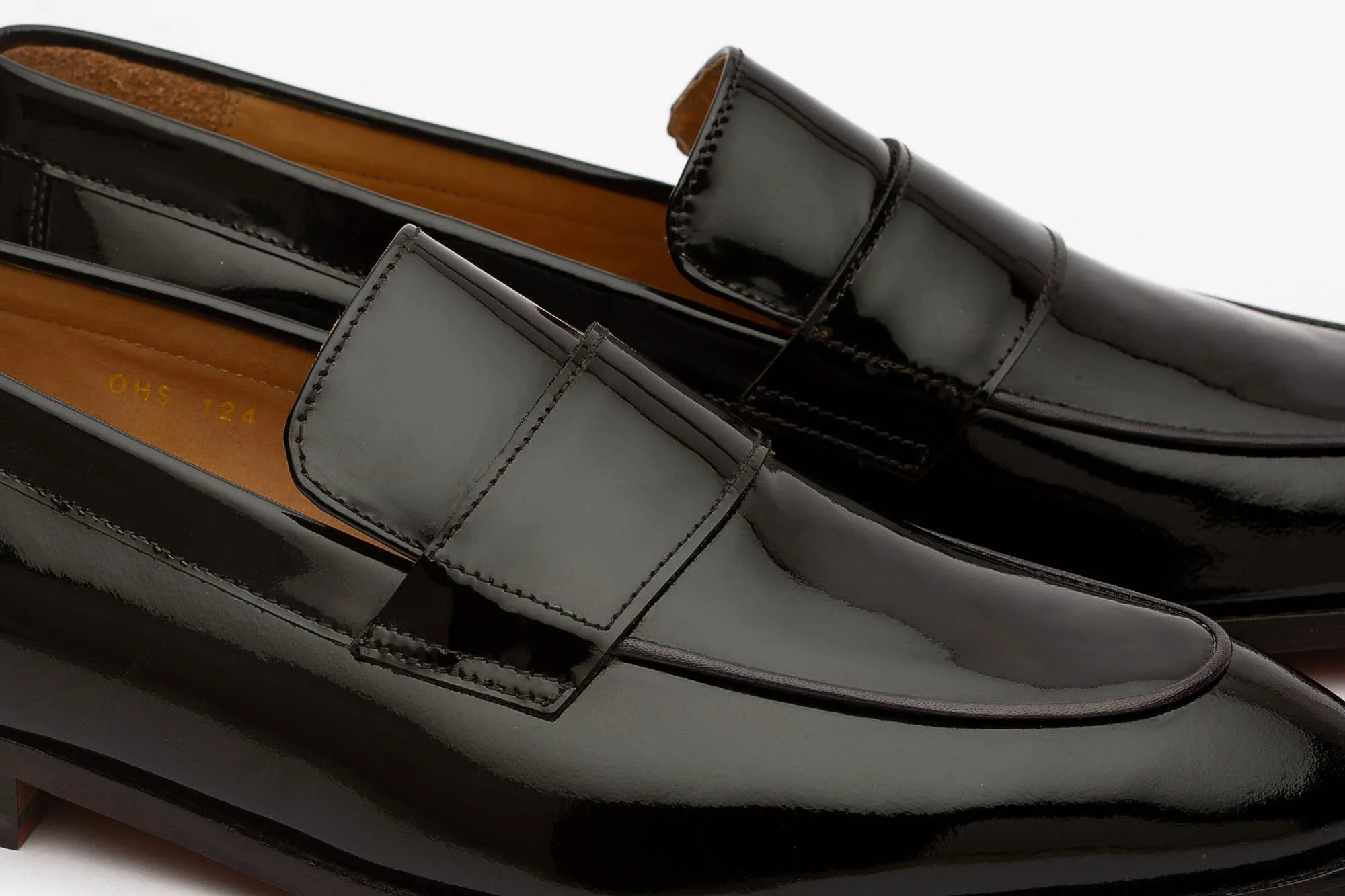 Black Patent Strap Loafers
