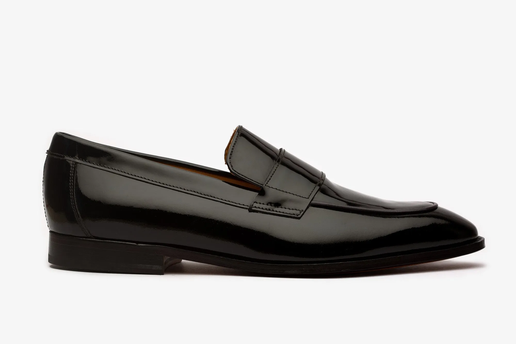 Black Patent Strap Loafers
