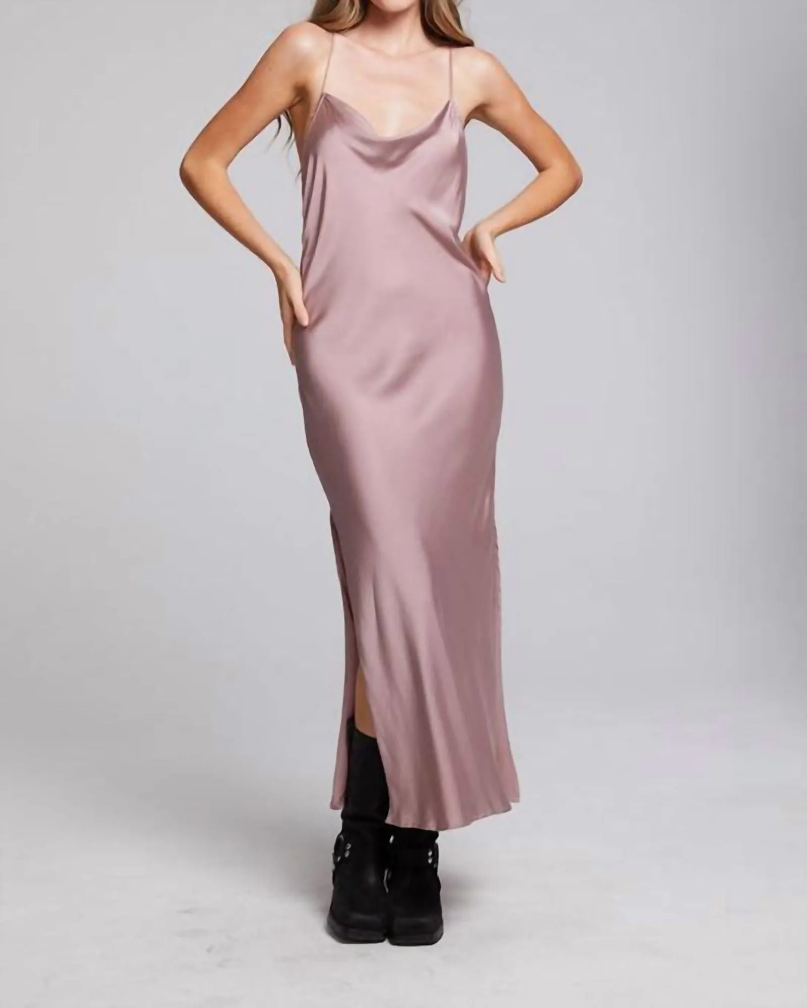Bleeker Silky Midi Slip Dress in Mauve | Mauve