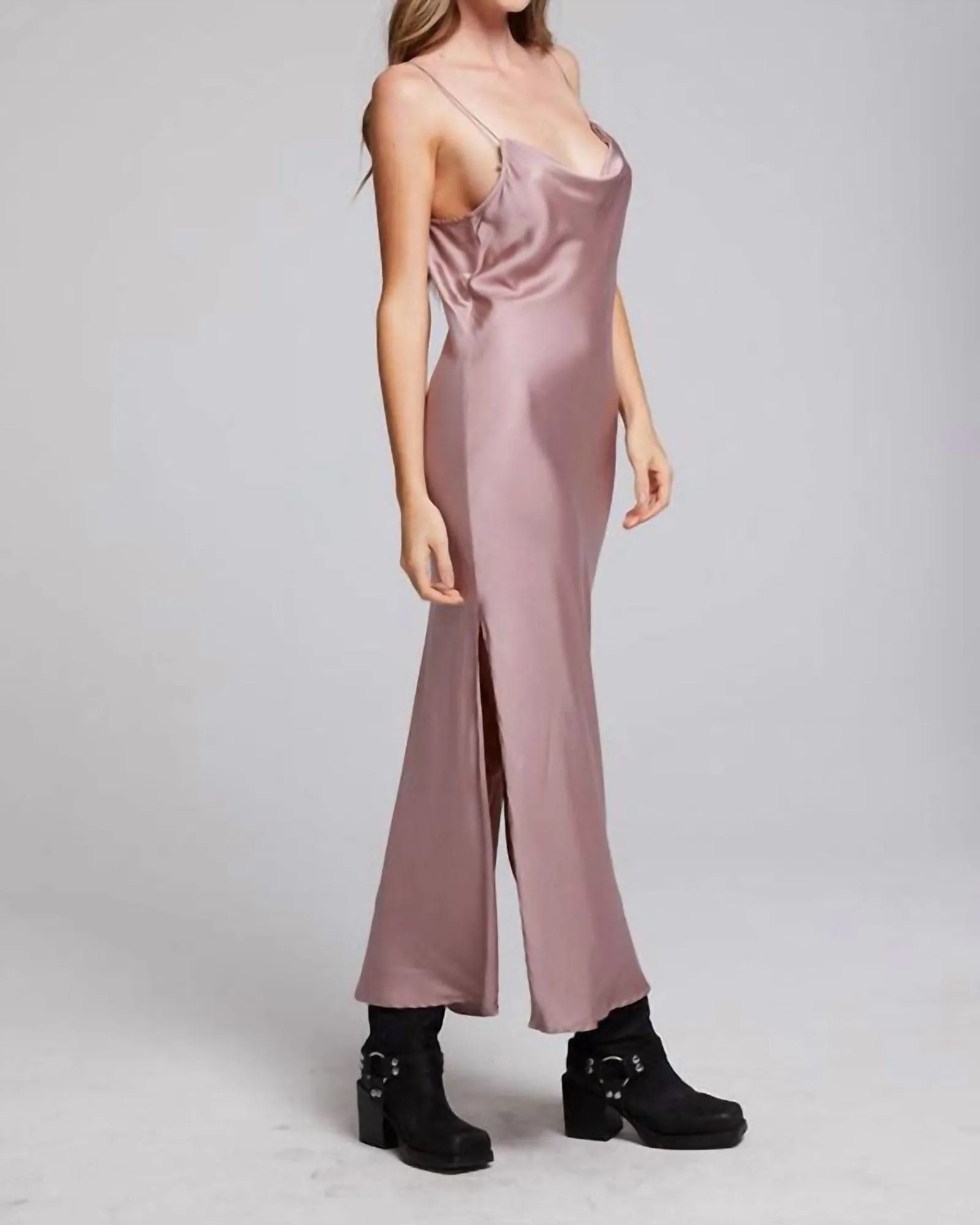 Bleeker Silky Midi Slip Dress in Mauve | Mauve