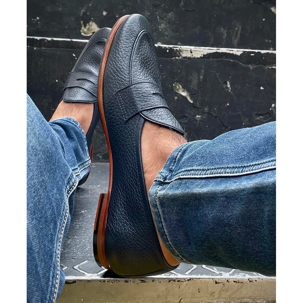 Blue Unlined Supersoft City Penny Loafers