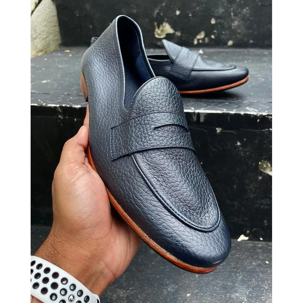 Blue Unlined Supersoft City Penny Loafers
