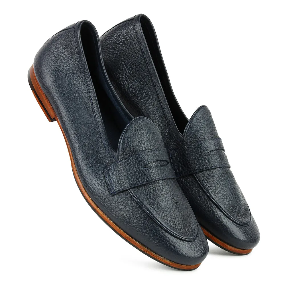 Blue Unlined Supersoft City Penny Loafers