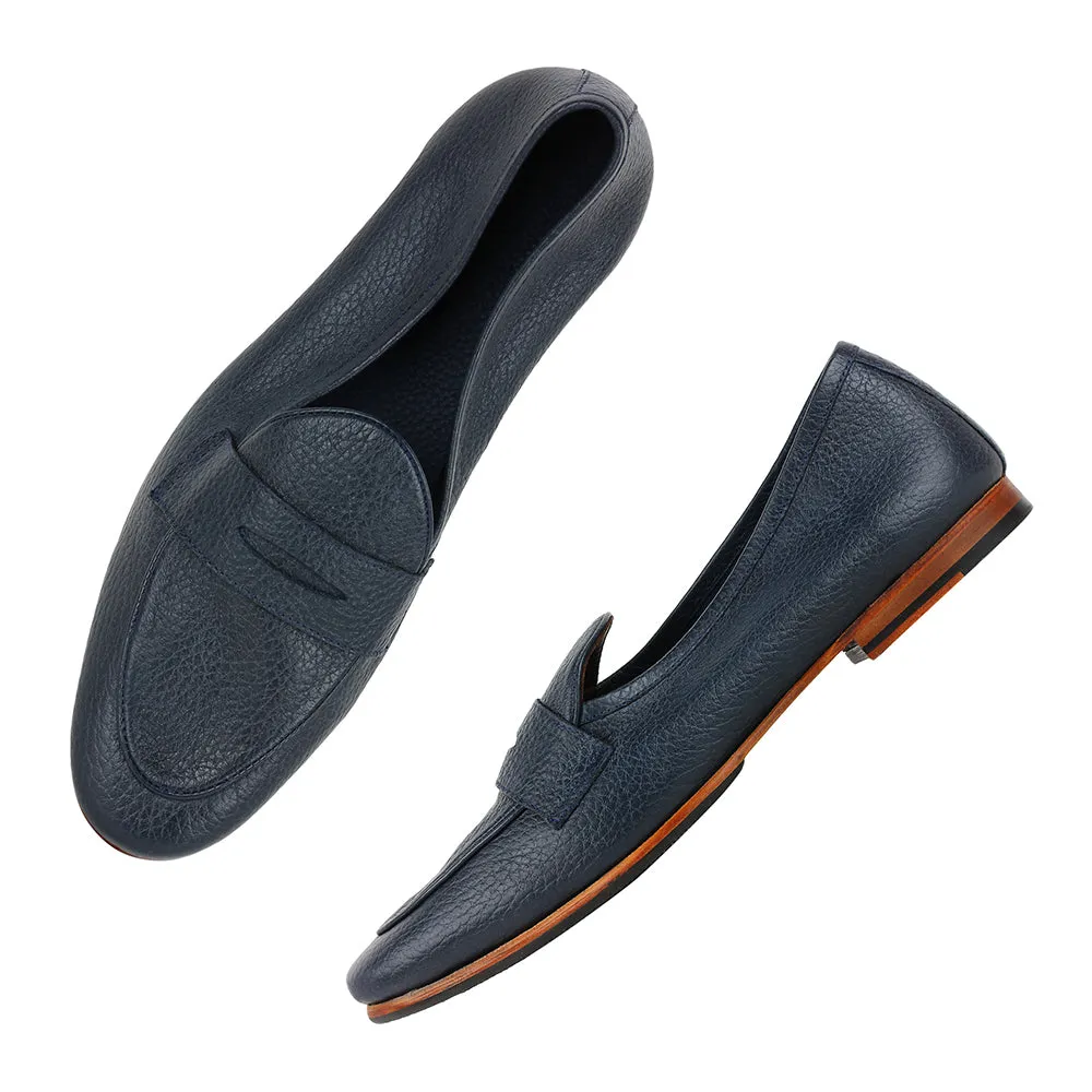 Blue Unlined Supersoft City Penny Loafers
