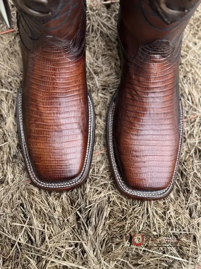 BOOTS CUADRA LIZARD TEJU ANTIQUE MIEL SQUARE TOE
