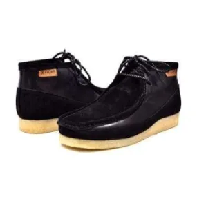 British Walkers Walker 100 Wallabee Boots Men's Black Leather and Suede