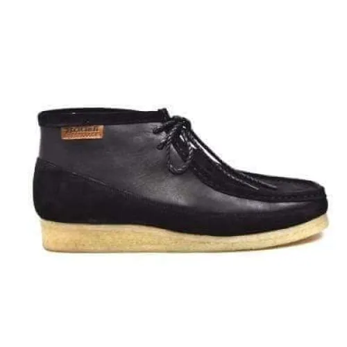 British Walkers Walker 100 Wallabee Boots Men's Black Leather and Suede