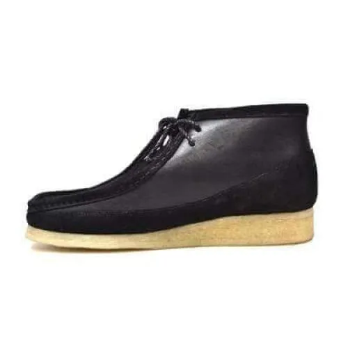 British Walkers Walker 100 Wallabee Boots Men's Black Leather and Suede