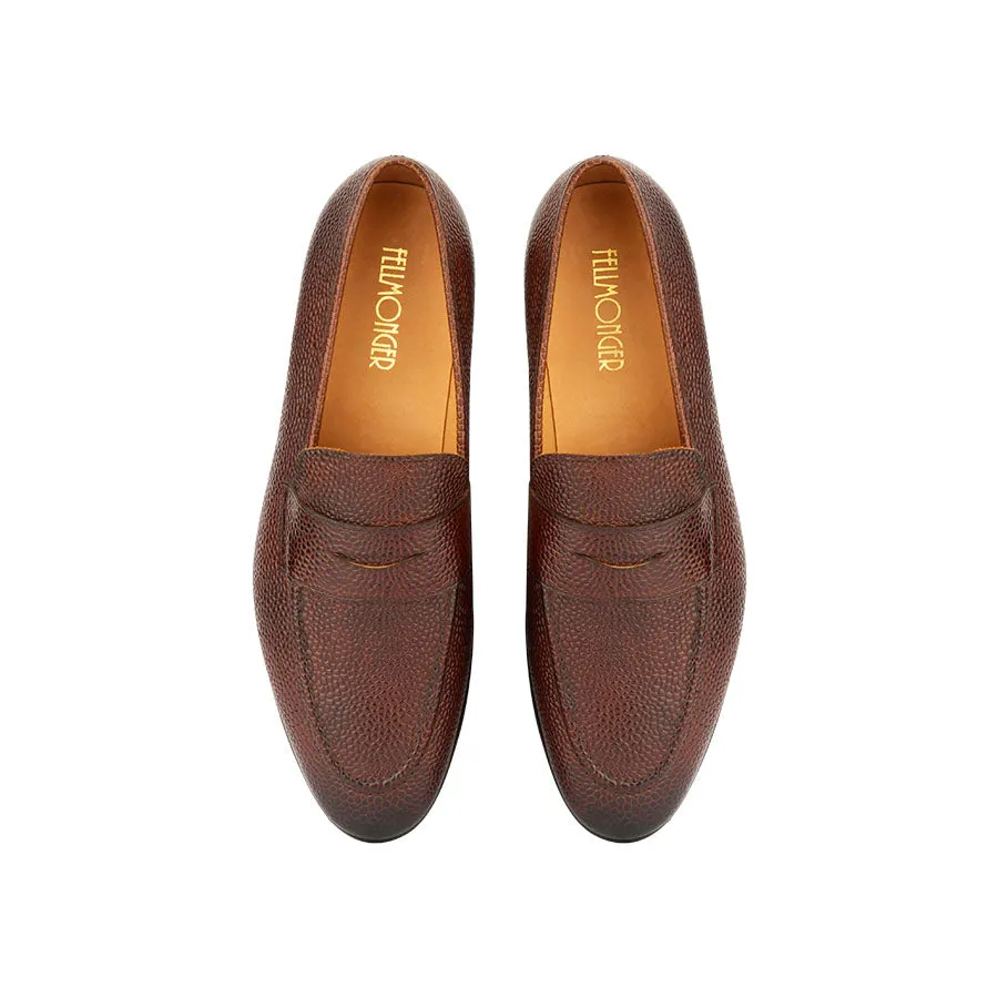 Brown Grain Penny Loafers
