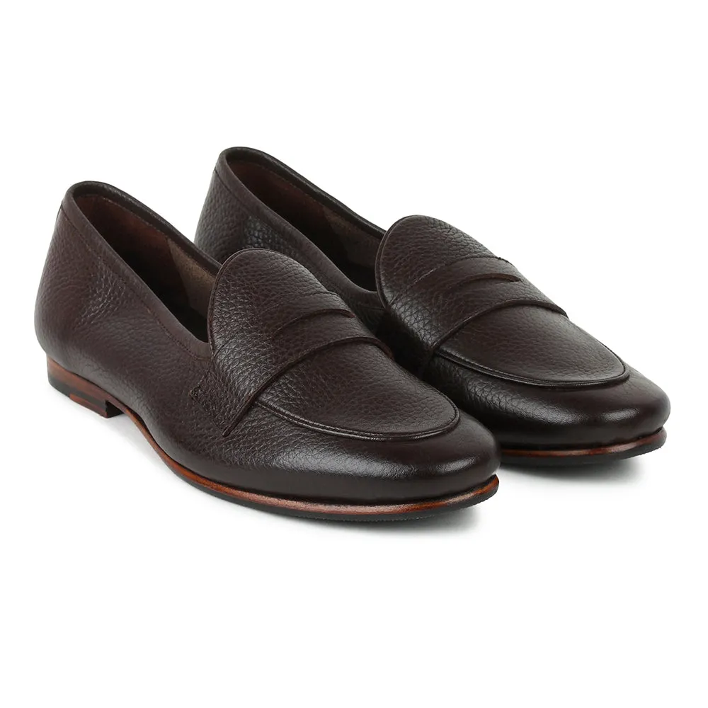 Brown Unlined Supersoft City Penny Loafers