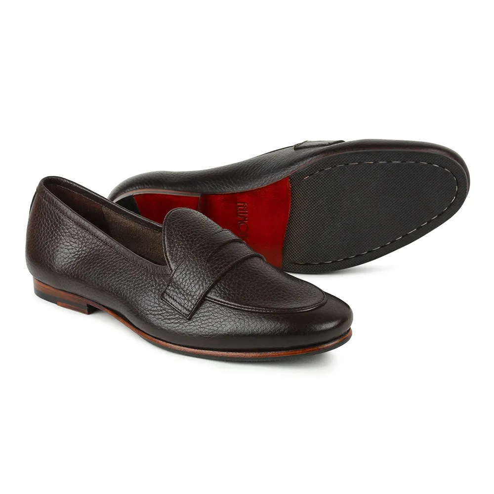 Brown Unlined Supersoft City Penny Loafers