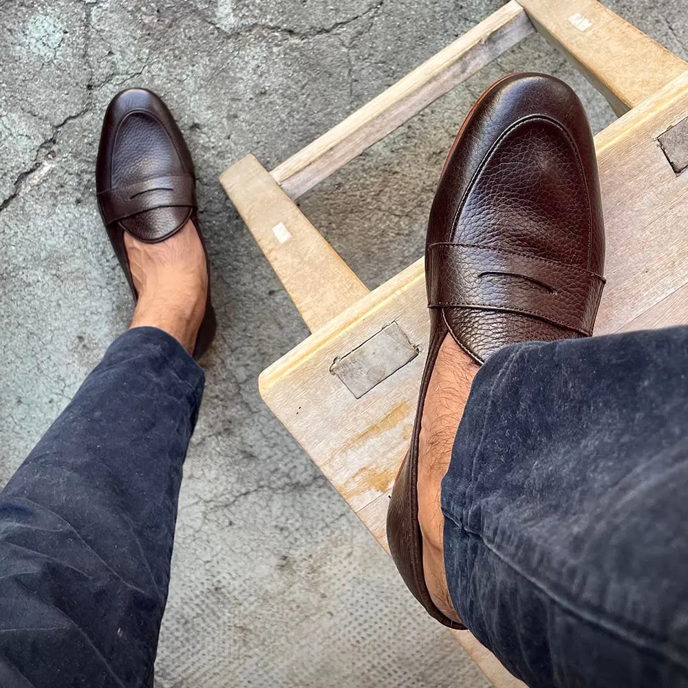 Brown Unlined Supersoft City Penny Loafers