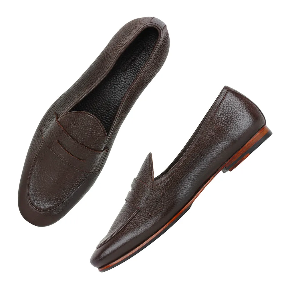 Brown Unlined Supersoft City Penny Loafers