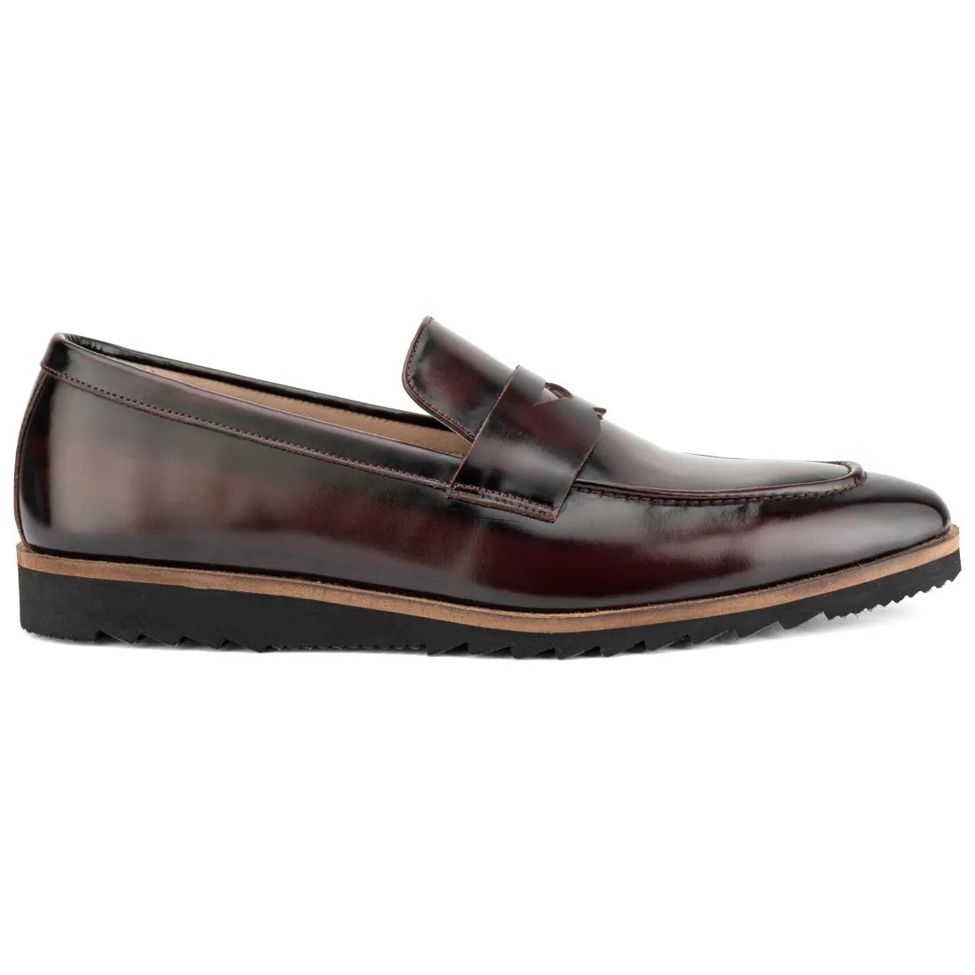 Brushed Burgundy Sporty Sole Loafers