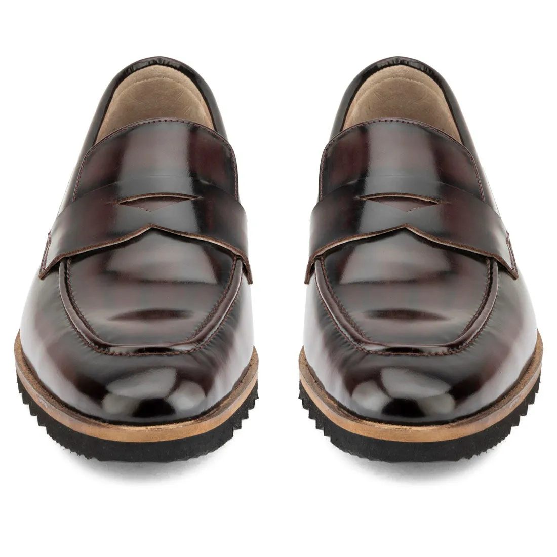 Brushed Burgundy Sporty Sole Loafers