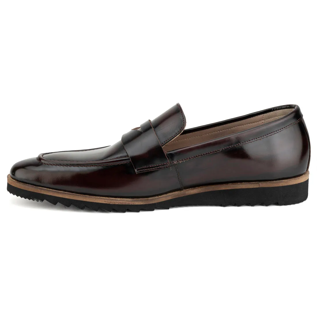 Brushed Burgundy Sporty Sole Loafers