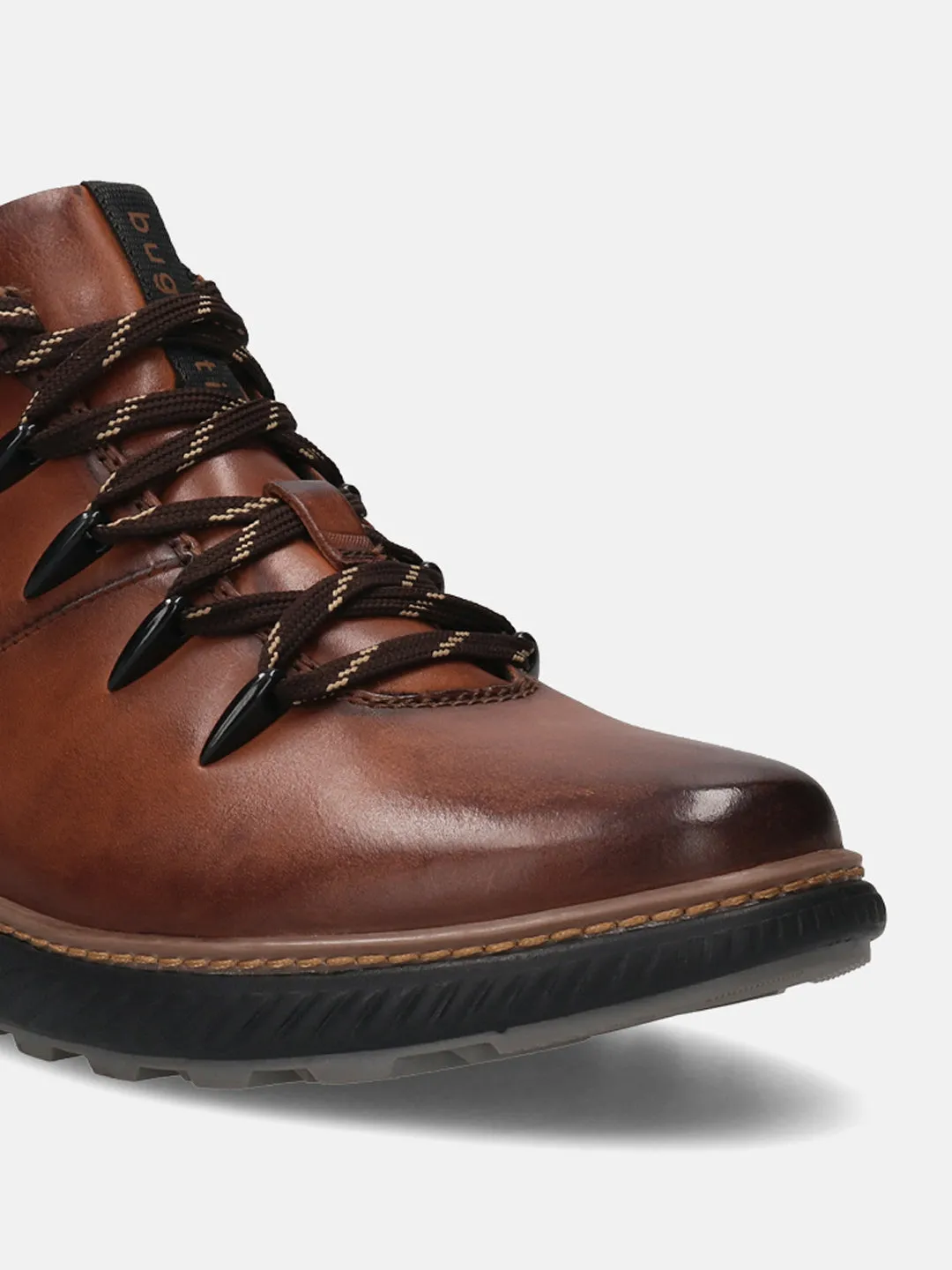 bugatti Mid-Brown Premium Leather Sneakers