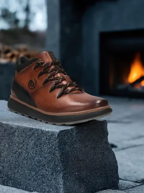 bugatti Mid-Brown Premium Leather Sneakers