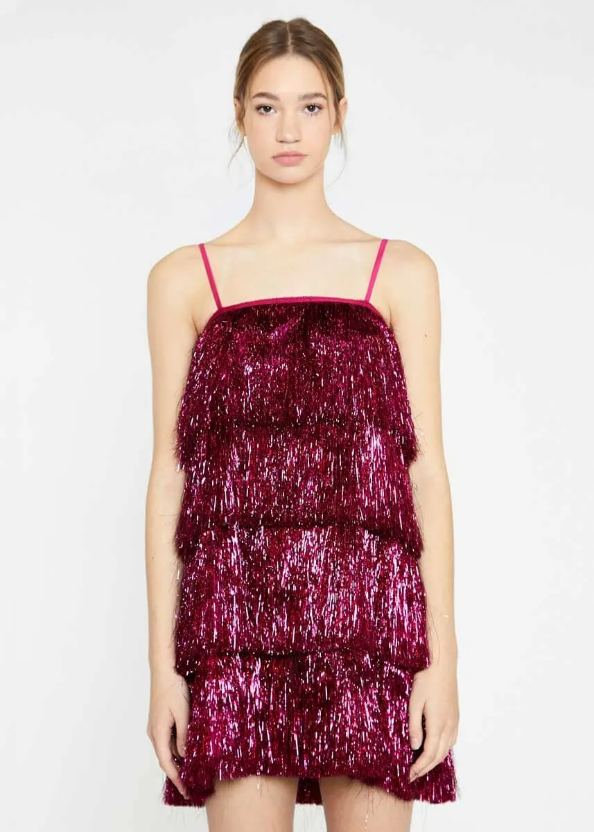 Cassie Sequin Mini Dress - Pink Tinsel
