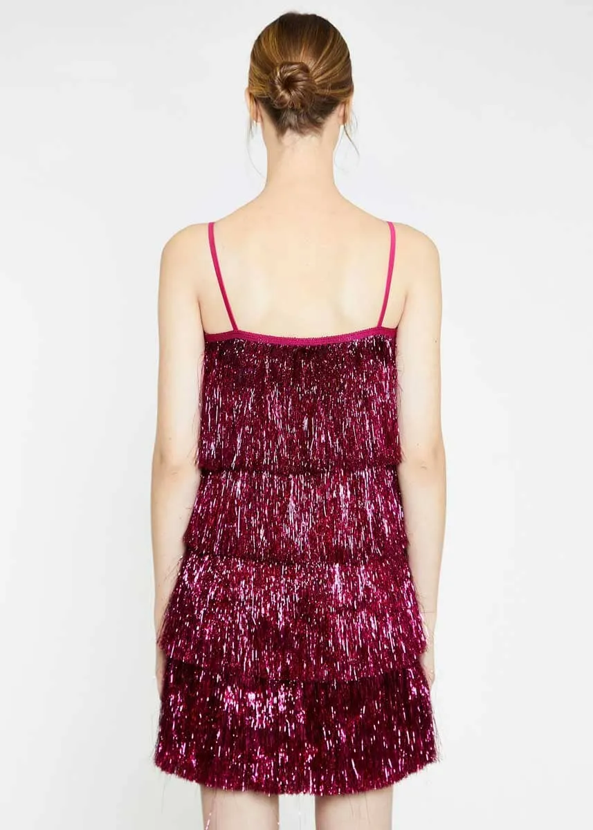 Cassie Sequin Mini Dress - Pink Tinsel