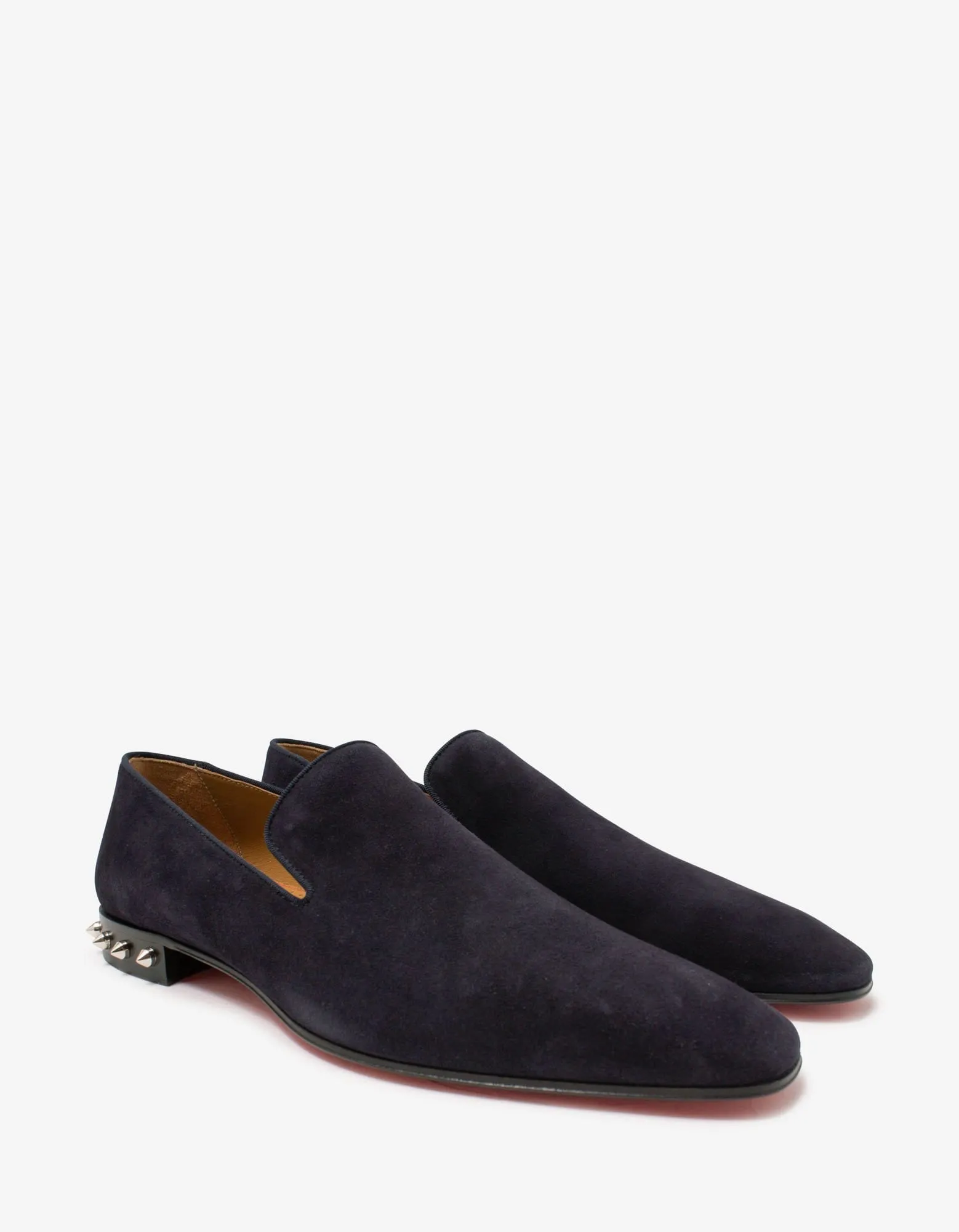 Christian Louboutin Marquees Ocean Blue Suede Leather Loafers -