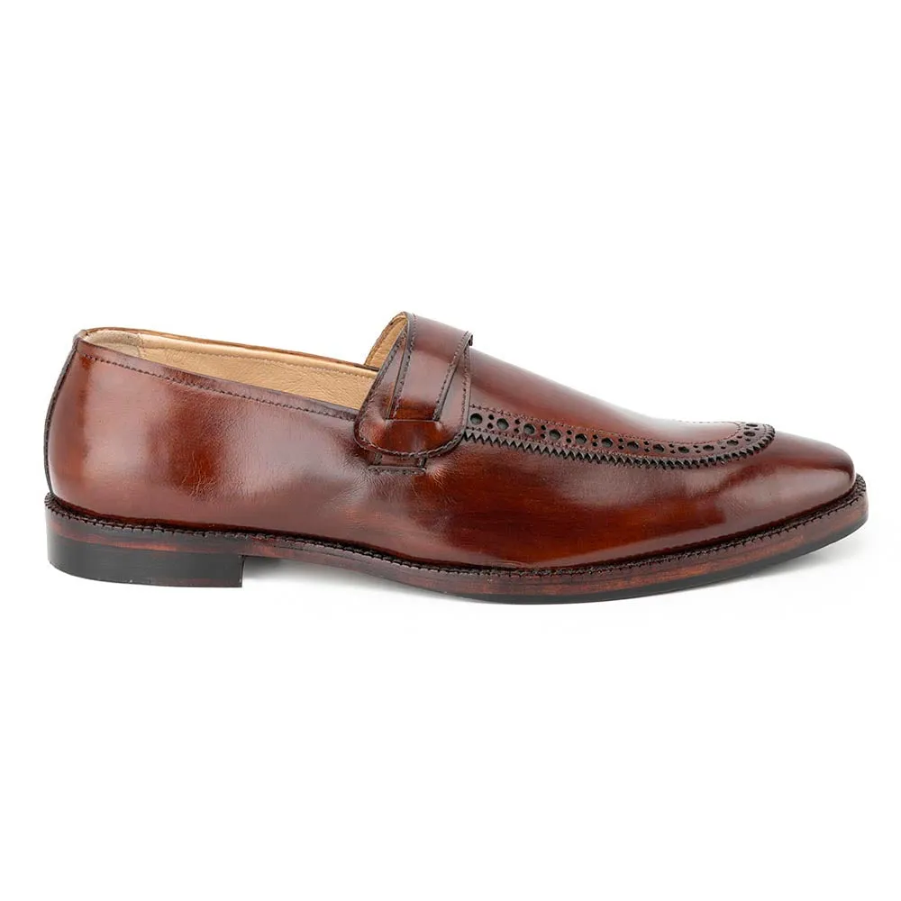 Cognac Patina High Shine Butterfly Loafers