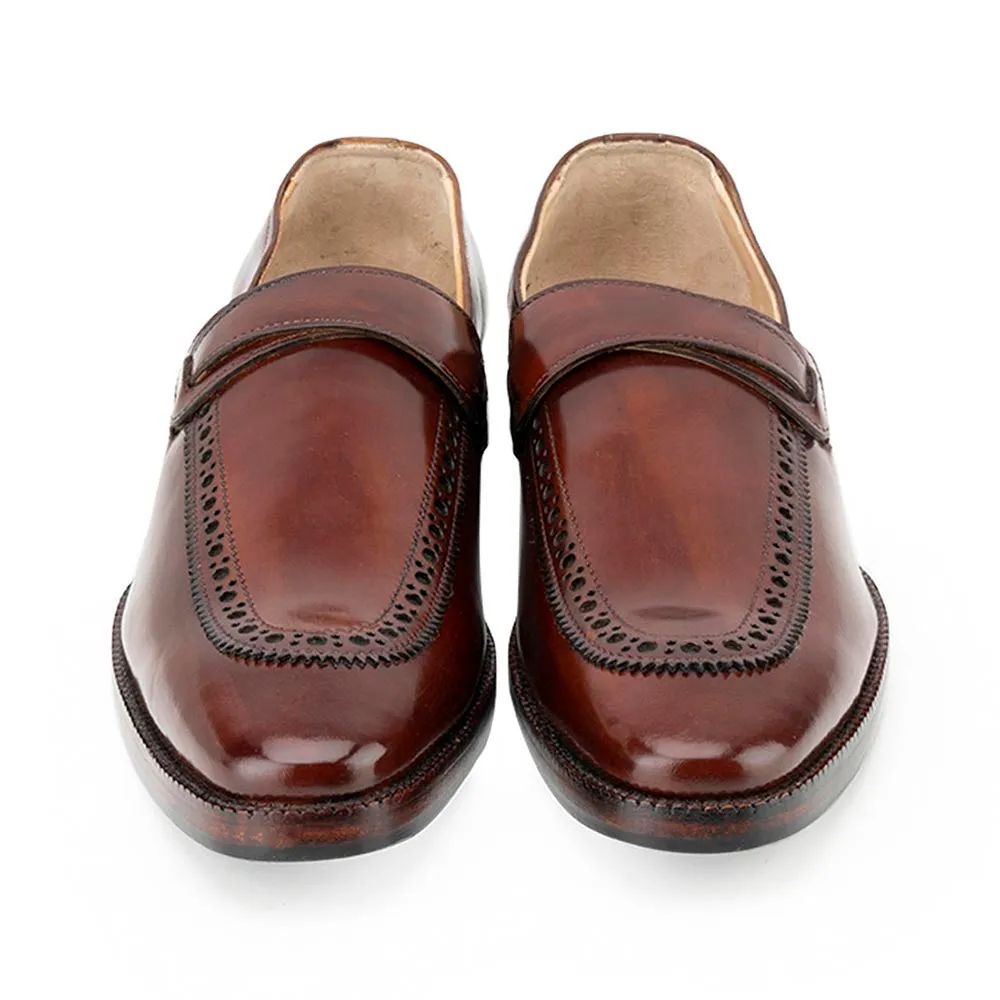 Cognac Patina High Shine Butterfly Loafers