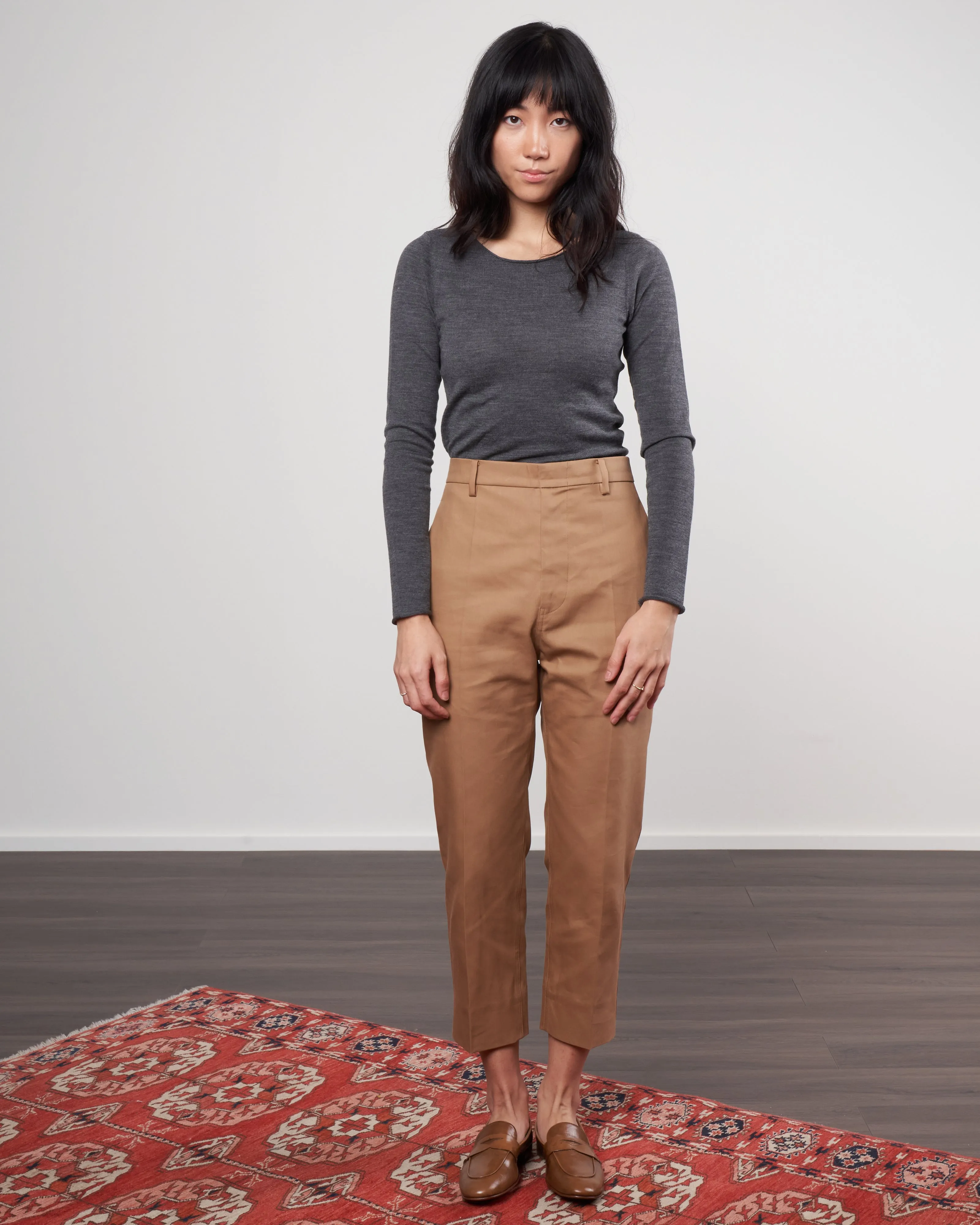 crewneck superfine merino tee - grey