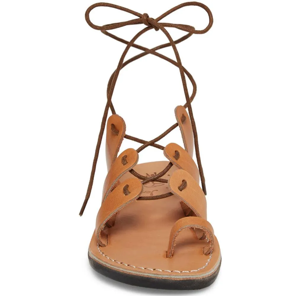 Deborah - Leather Lace Up Sandal | Tan