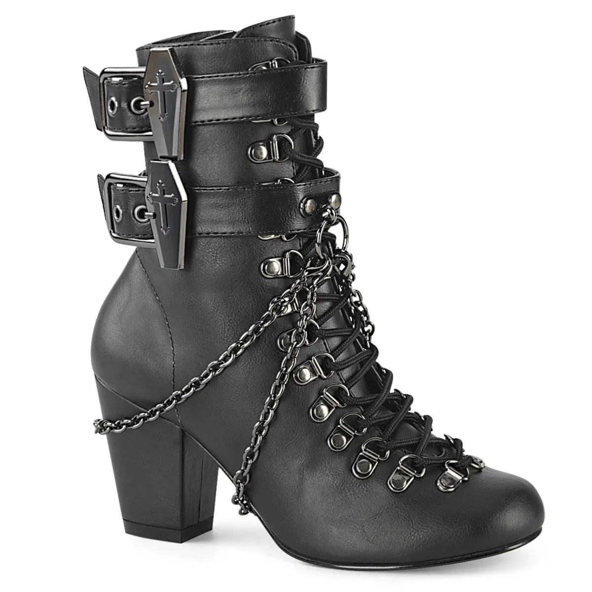 DemoniaCult Vivika 128 Womens 3" Heel, Ankle Length Boots