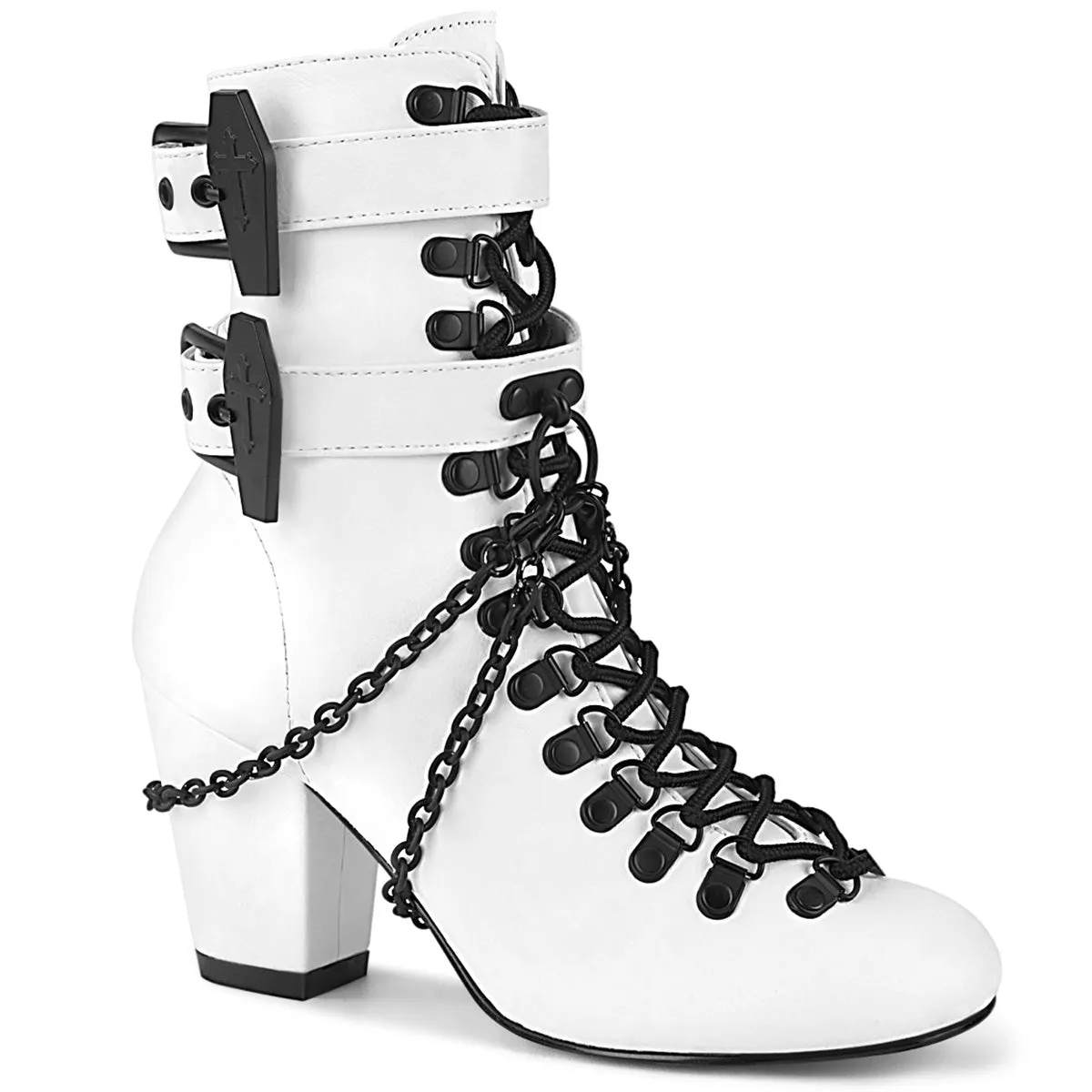 DemoniaCult Vivika 128 Womens 3" Heel, Ankle Length Boots