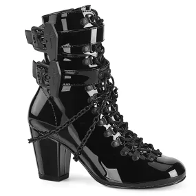 DemoniaCult Vivika 128 Womens 3" Heel, Ankle Length Boots