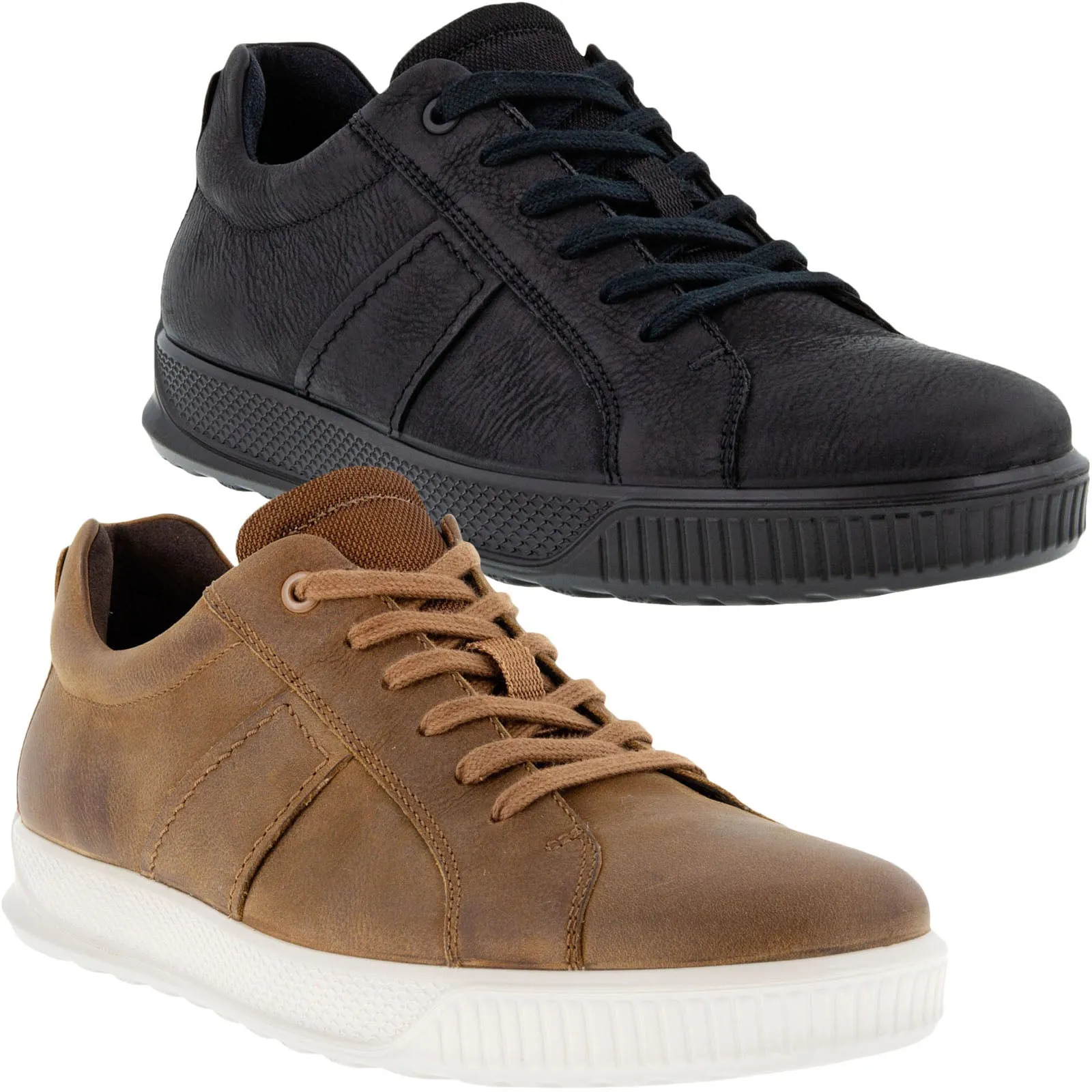 ECCO Mens Byway Leather Trainers - Black