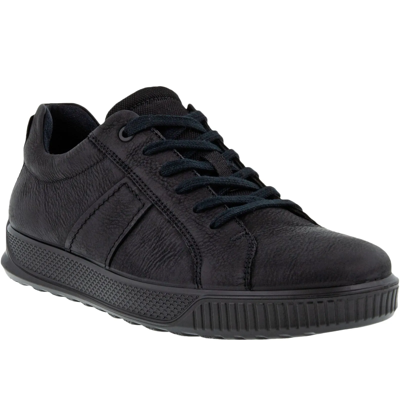 ECCO Mens Byway Leather Trainers - Black