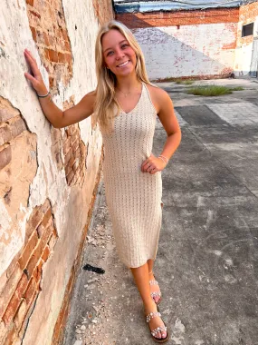 Eliza Halter Neck Sweater Midi Dress