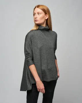 elyse flair high-neck top - charcoal