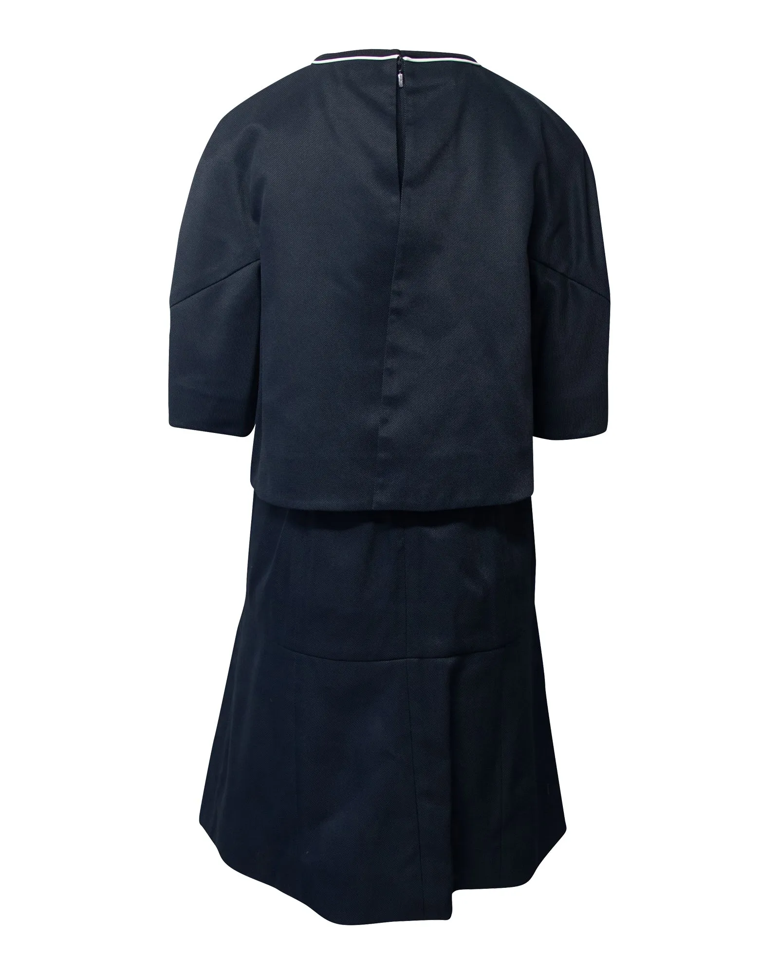 Fendi Dress with Cape and Mesh detail in Navy Blue Polyamide