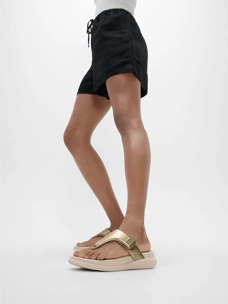 FitFlop F-Mode Go Adjustable Flatform Sandals - Platino
