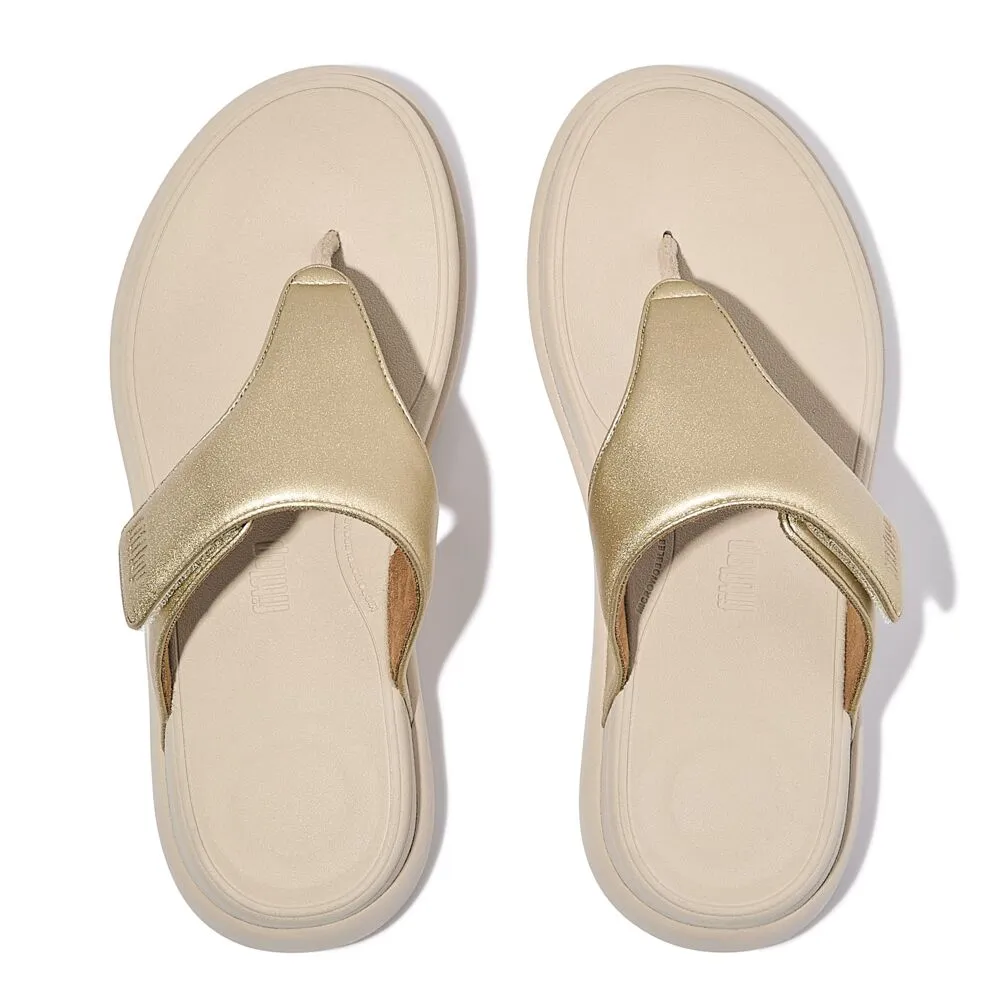 FitFlop F-Mode Go Adjustable Flatform Sandals - Platino
