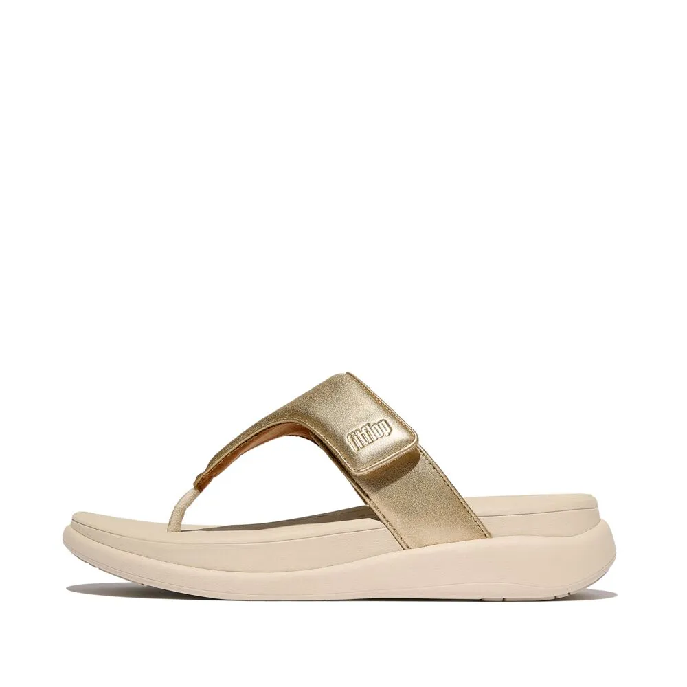 FitFlop F-Mode Go Adjustable Flatform Sandals - Platino